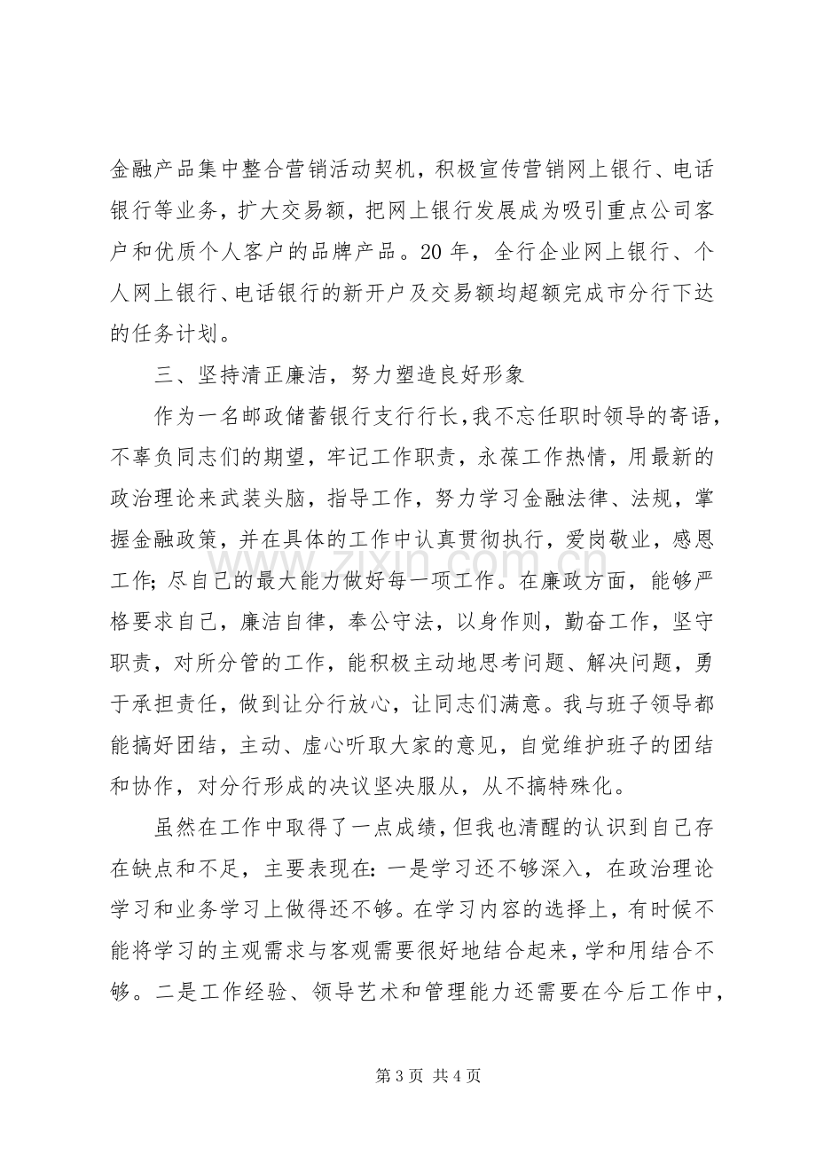 邮政银行行长年终述职报告.docx_第3页