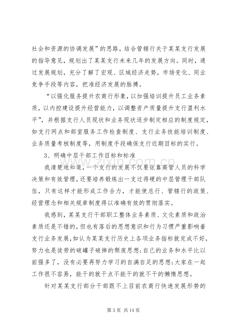 XX年度支行行长述职报告.docx_第3页