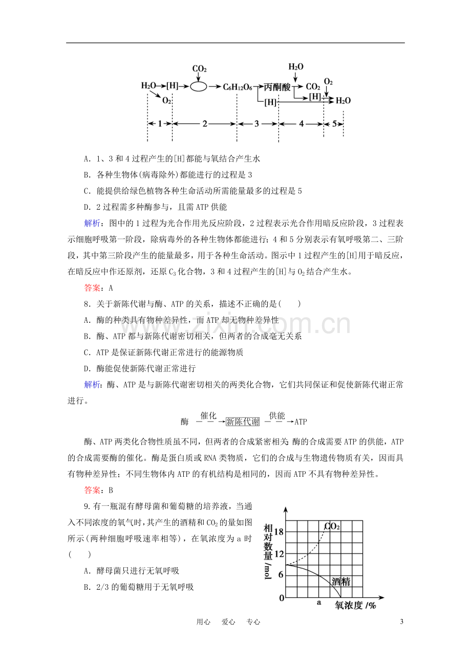 高中生物-5.2细胞的能量通货ATP-课时知能评估-新人教版必修1.doc_第3页