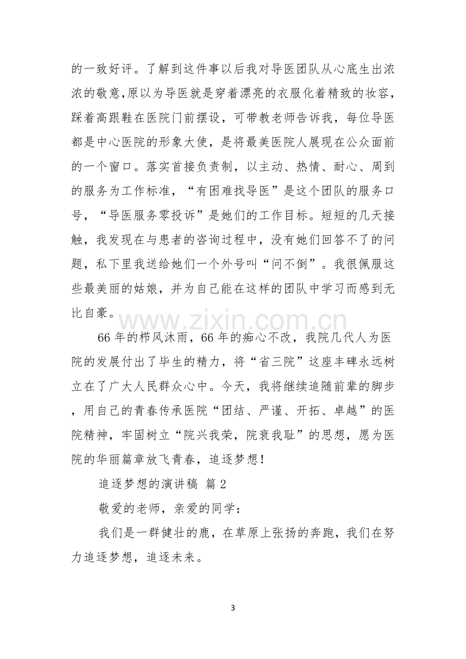 追逐梦想的演讲稿范文六篇.docx_第3页