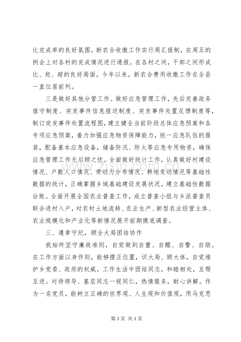 XX年副乡镇述职述廉报告（副乡长）.docx_第3页