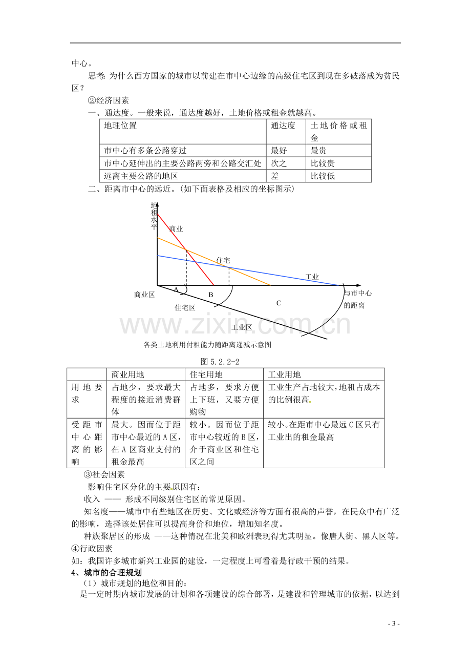 云南省陇川县第一中学高三地理-5.2.2城市地域结构教案.doc_第3页