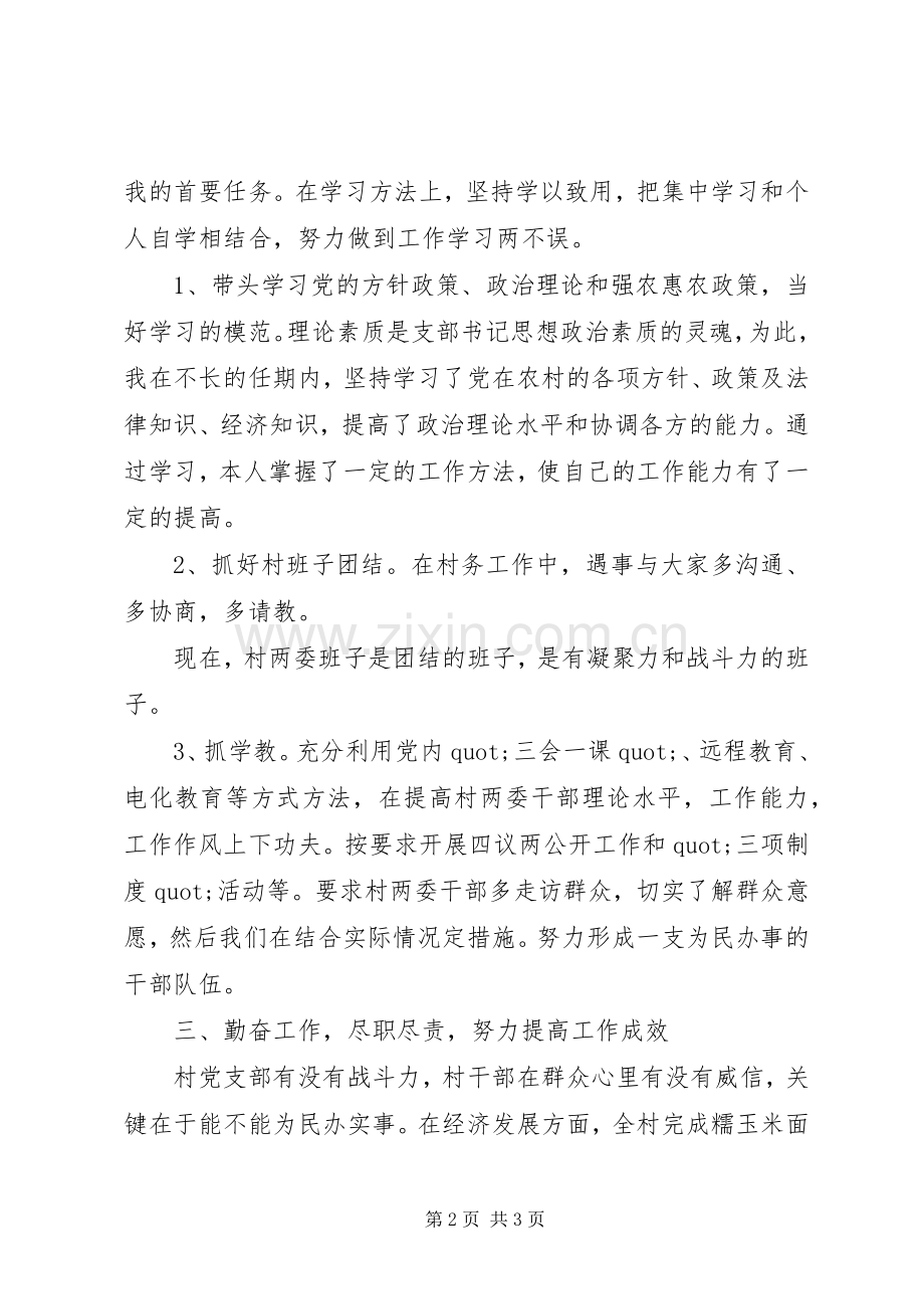 20XX年终村书记述职报告范文.docx_第2页