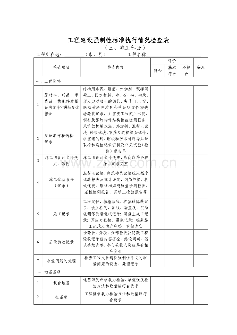 工程建设强制性标准执行情况检查表-附件3：.docx_第3页