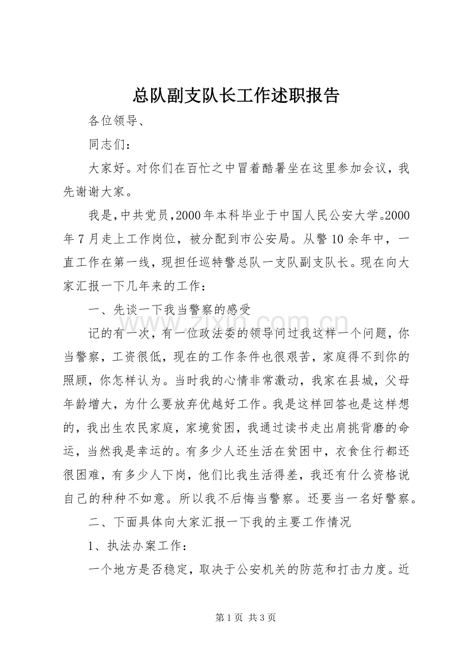 总队副支队长工作述职报告.docx_第1页