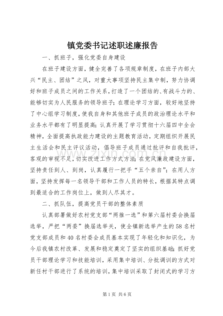 镇党委书记述职述廉报告 (13).docx_第1页