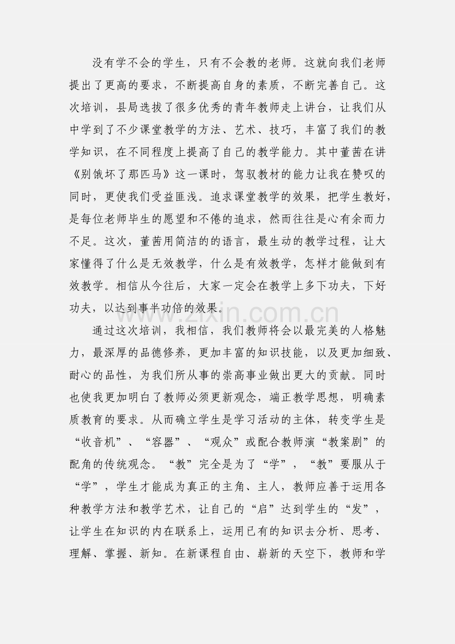 暑期小学教师培训心得.docx_第2页