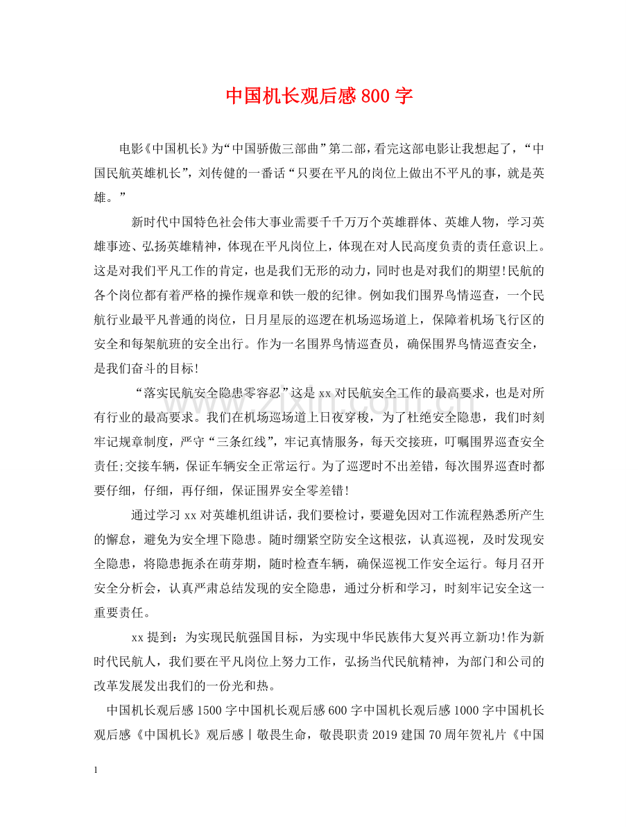 中国机长观后感800字.doc_第1页