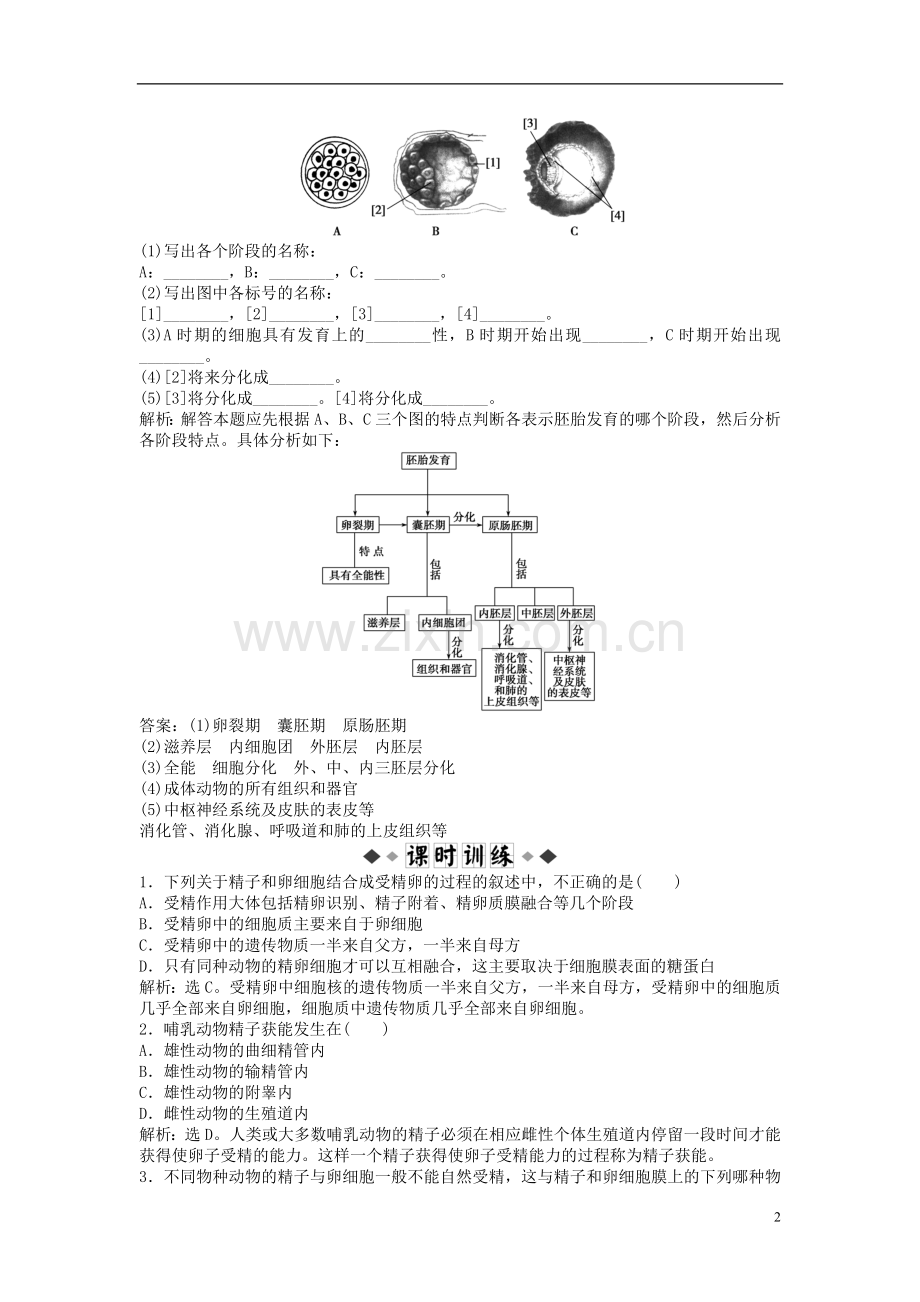 【优化方案】2013高中生物-第三章第一节知能过关演练-苏教版选修3-.doc_第2页