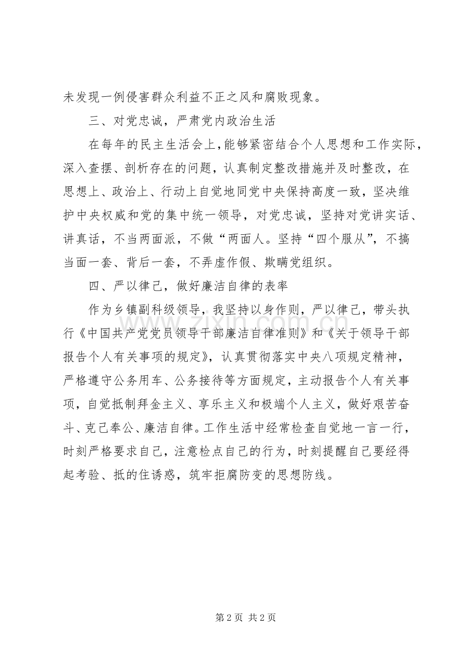 乡镇副科级领导述职述廉报告.docx_第2页