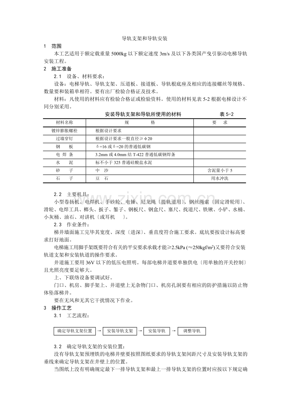 导轨支架和导轨安装工艺.doc_第1页