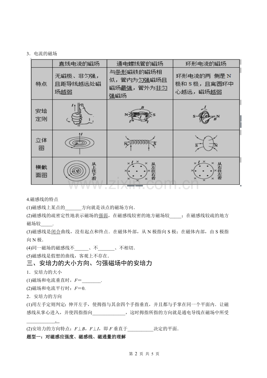 第课时磁场的描述磁场对电流的作用.doc_第2页