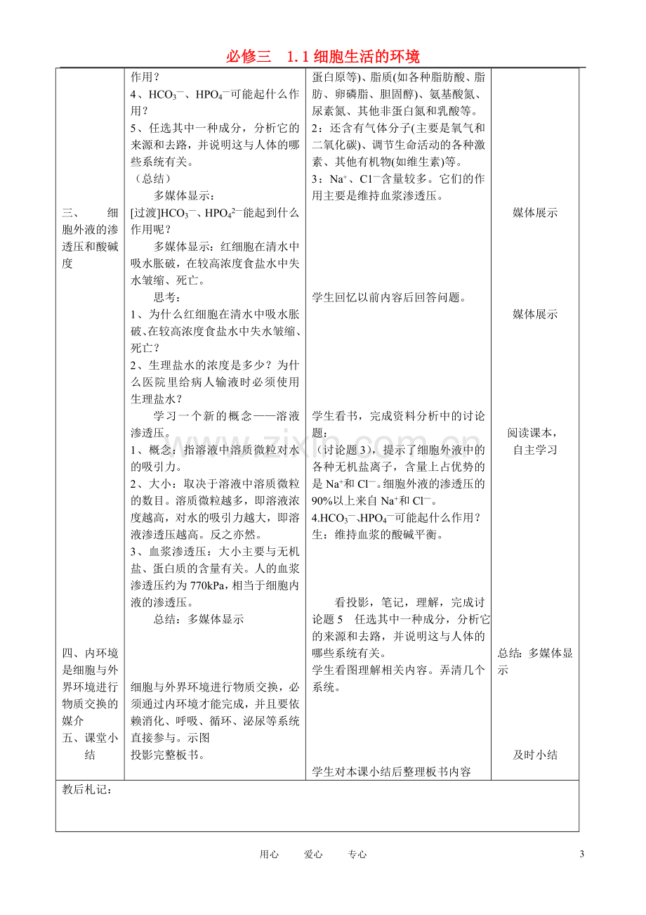 高中生物《细胞生活的环境》教案6-新人教版必修3.doc_第3页