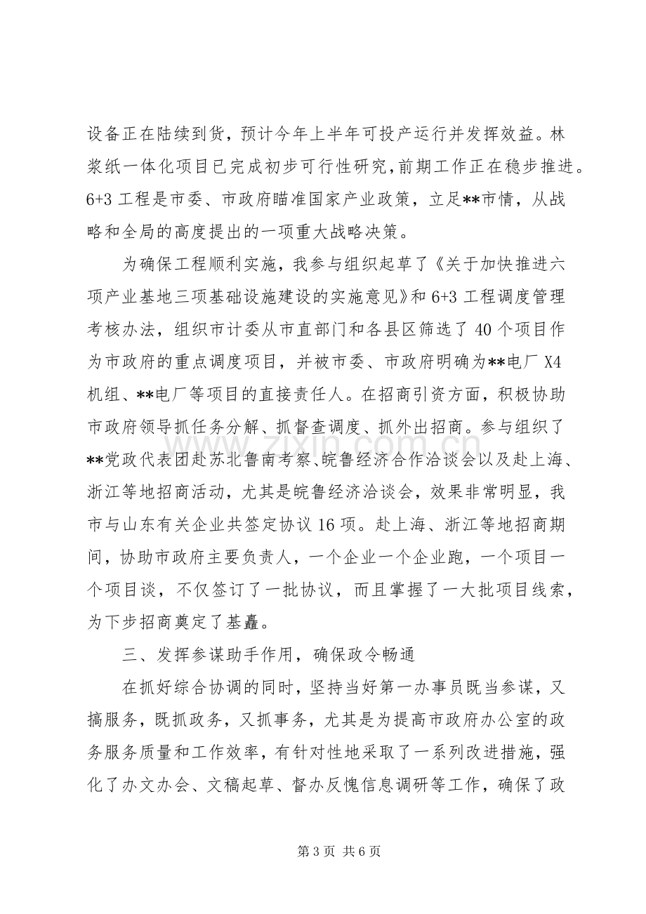 述职报告：政府秘书长的述职述廉报告.docx_第3页