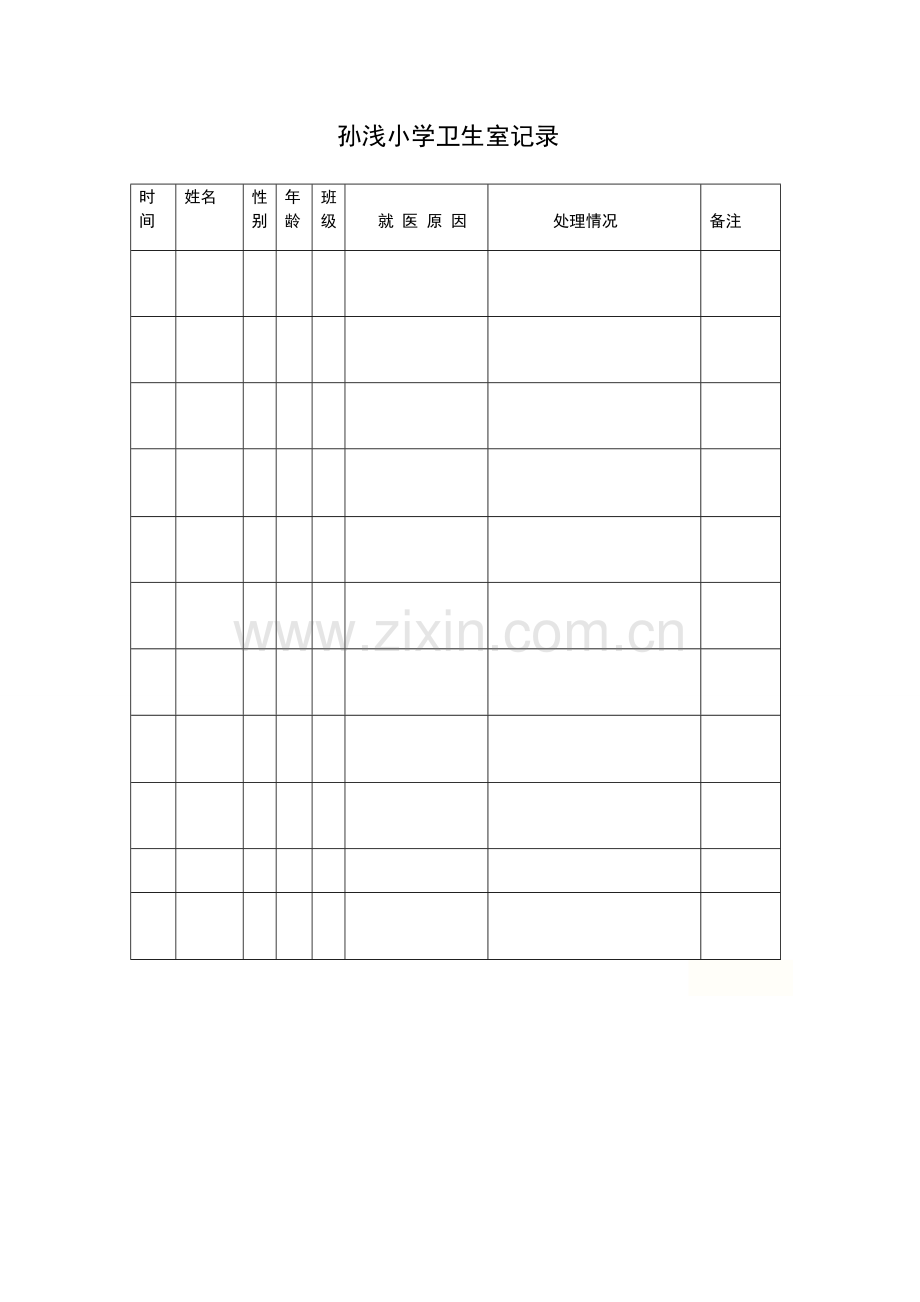 寨子小学卫生室记录.doc_第1页