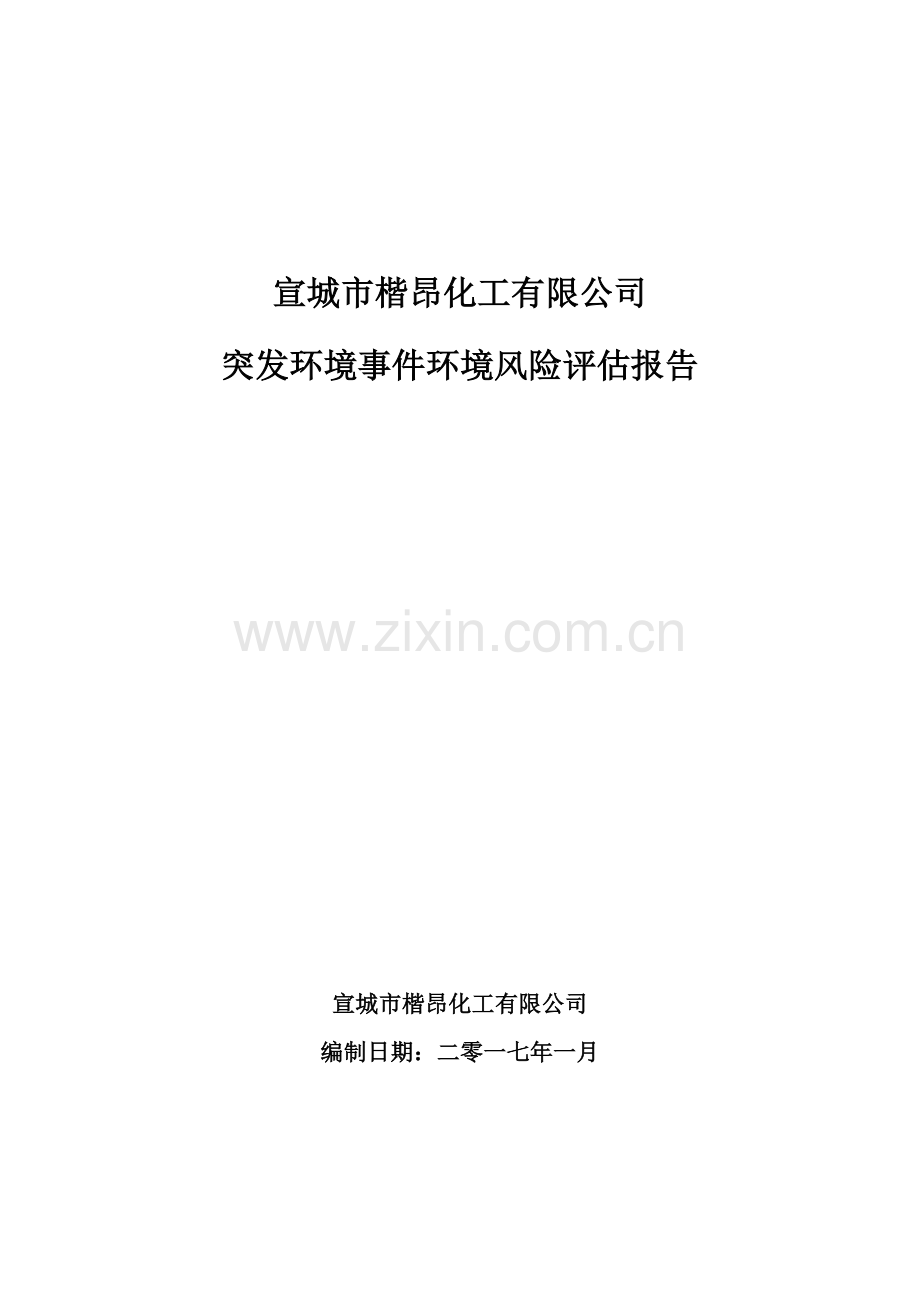 宣城市楷昂化工有限公司突发环境事件环境风险评估报告.docx_第1页