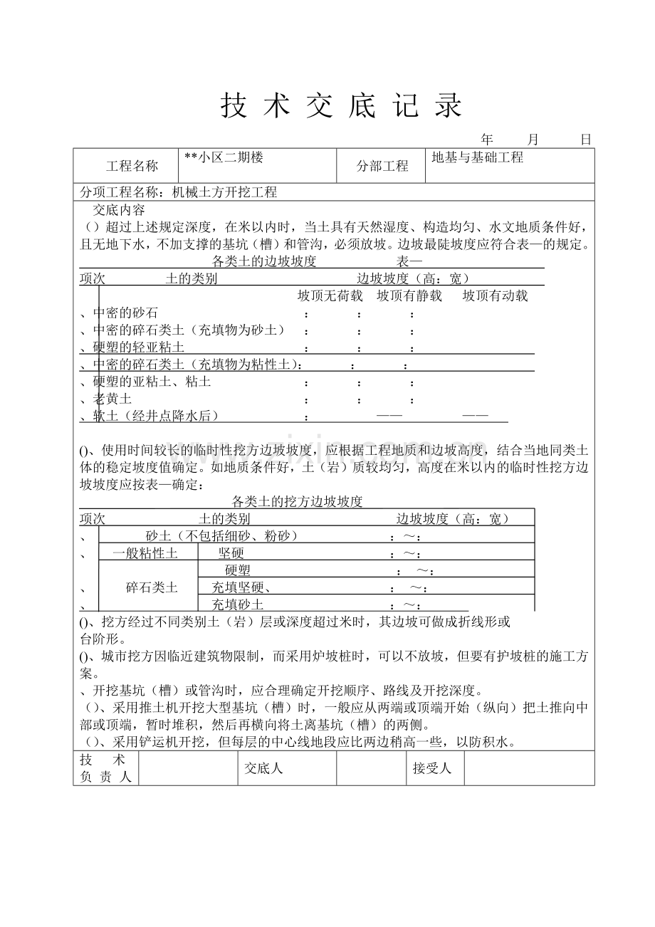 小区二期6#楼机械土方开挖工程技术交底记录(66页).doc_第2页