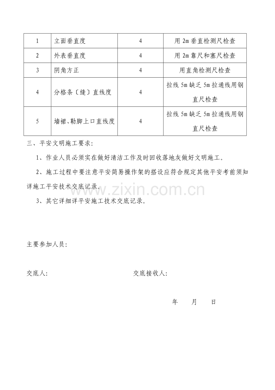 住宅抹灰工程施工技术交底记录.doc_第3页