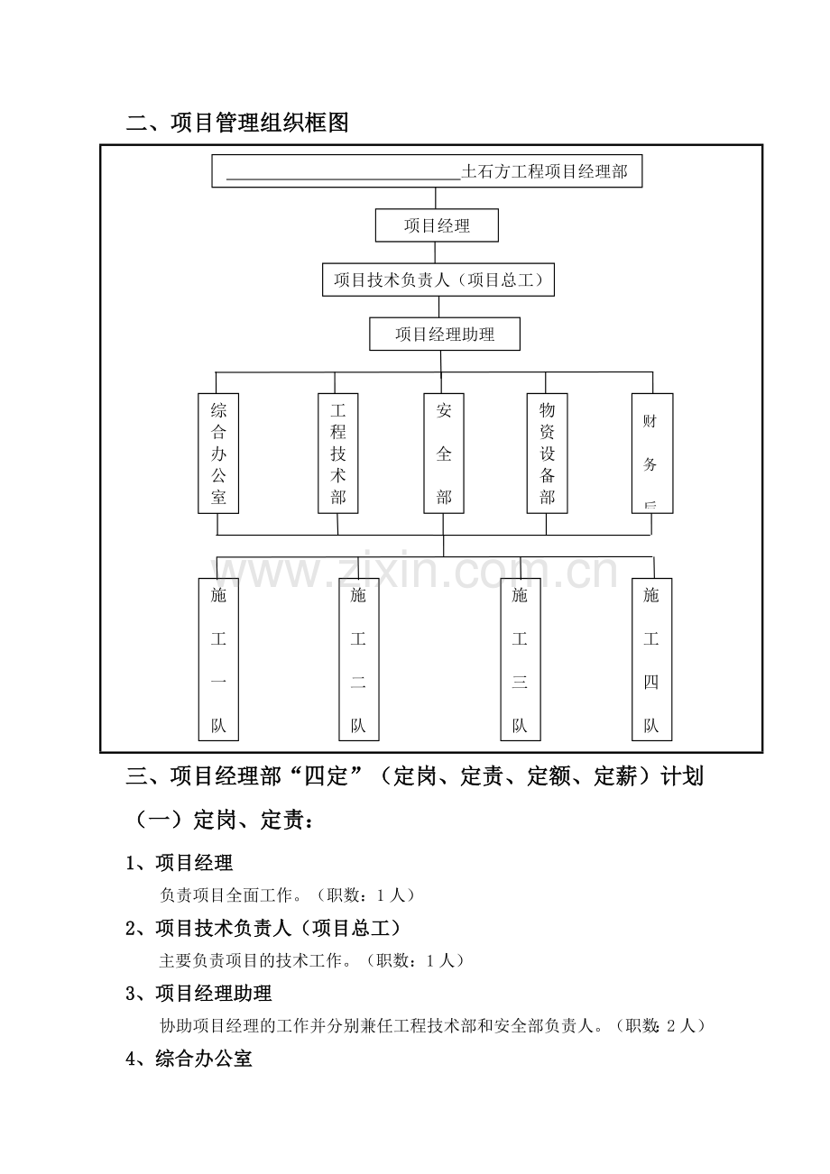 土石方工程施工项目部机构设置岗位职责及管理制度(31页).doc_第2页