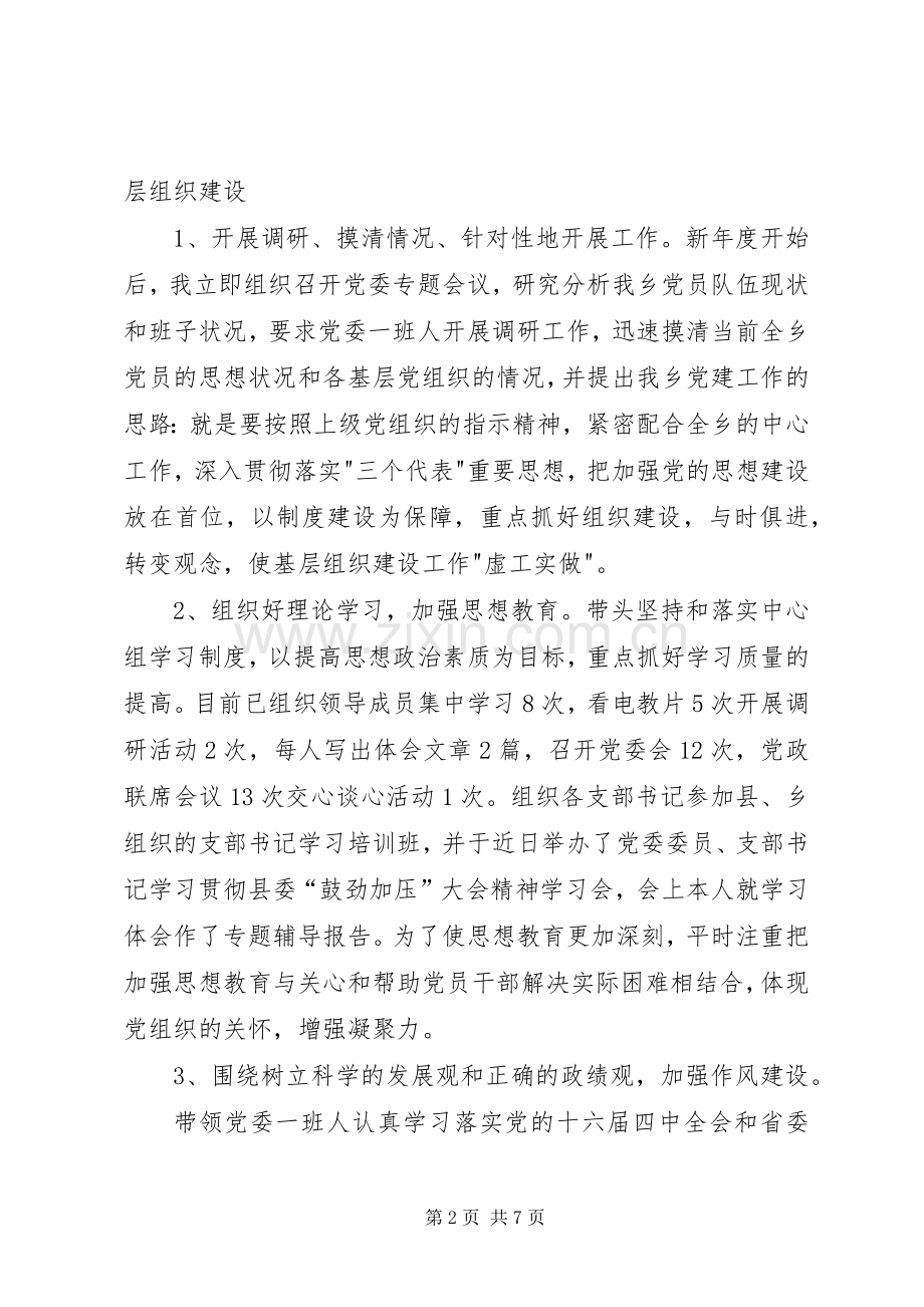 乡基层组织建设述职报告-乡镇述职报告.docx_第2页