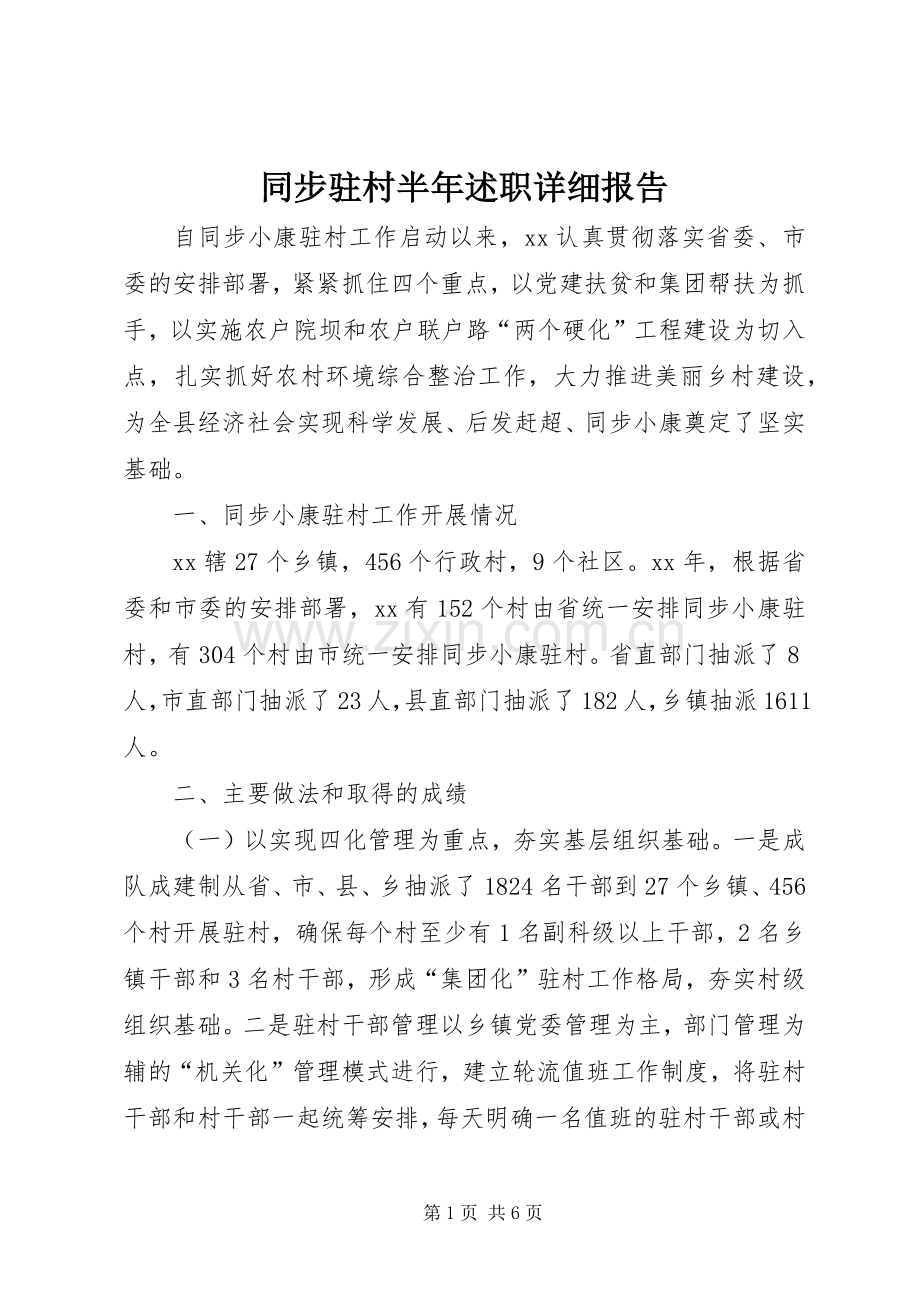 同步驻村半年述职详细报告.docx_第1页