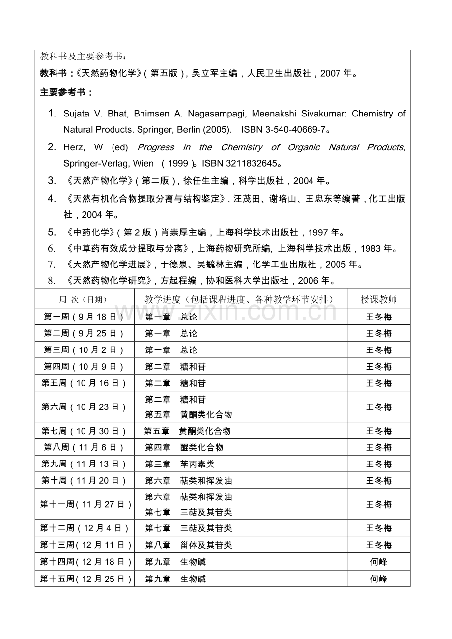 天然药物化学理论课教学进度表.docx_第2页