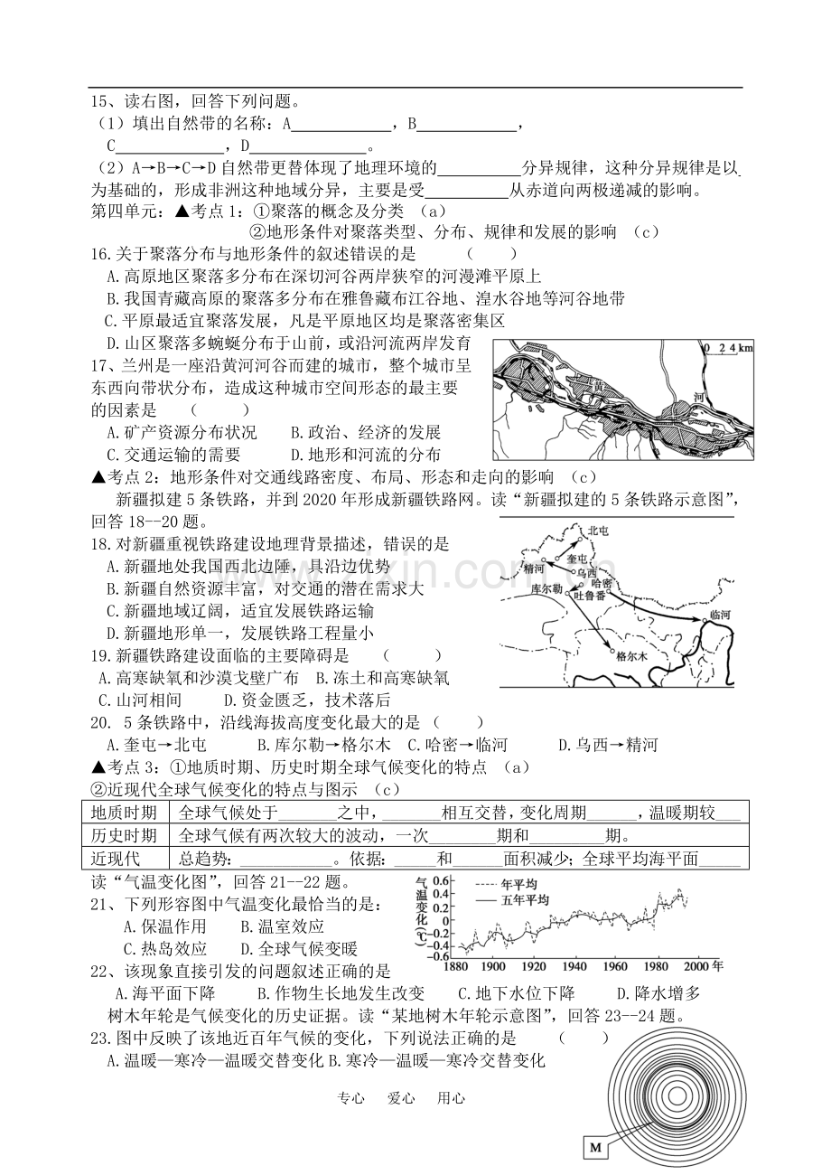 浙江省嘉兴市嘉善高级中2011年学高中地理会考复习纲要-第三、四单元-必修1.doc_第3页