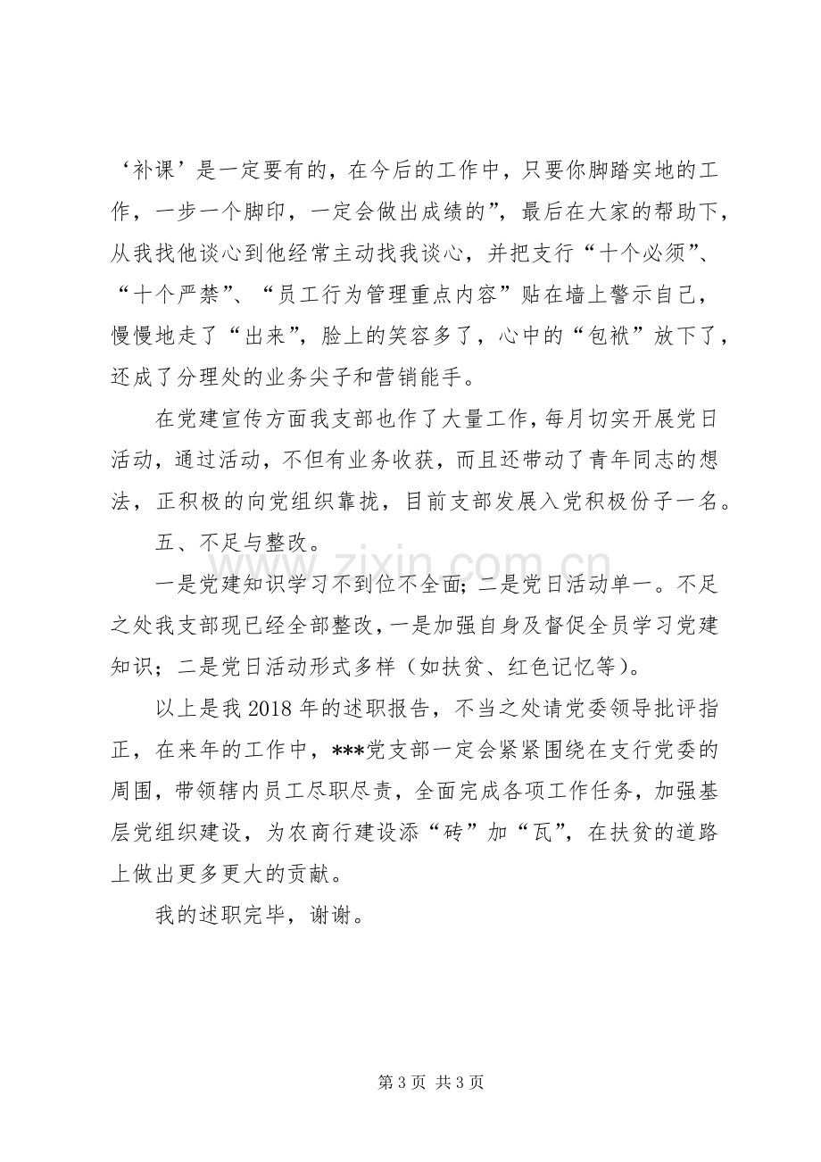 支行支部书记履职情况述职报告.docx_第3页