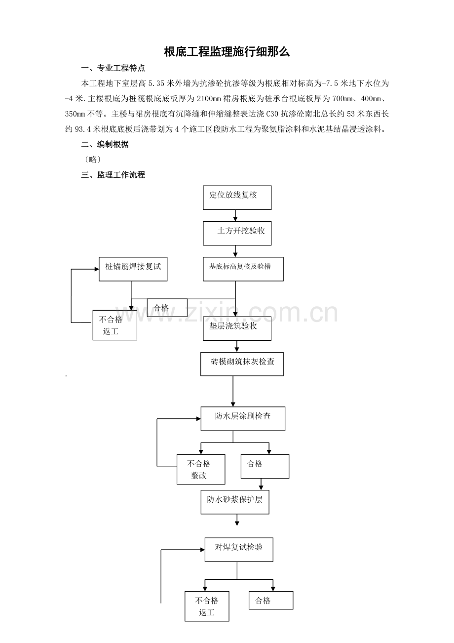 地下室基础工程监理实施细则.doc_第1页