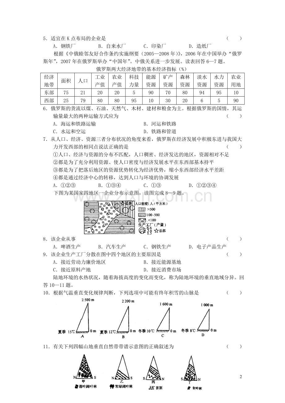 吉林省实验中学高三文综第八次模拟考试试题.doc_第2页