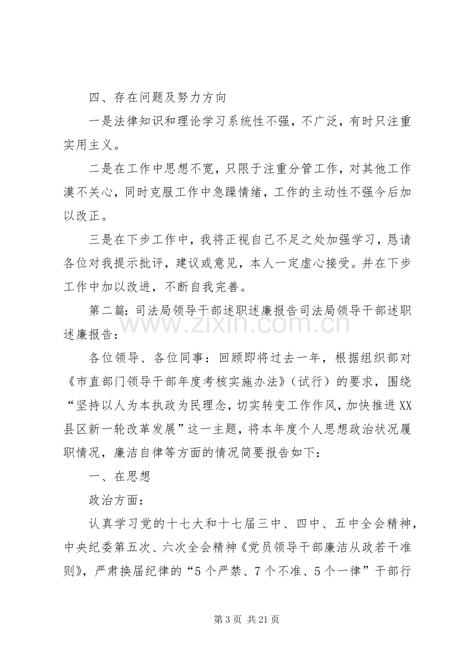 XX年司法局领导干部述职述廉报告.docx_第3页