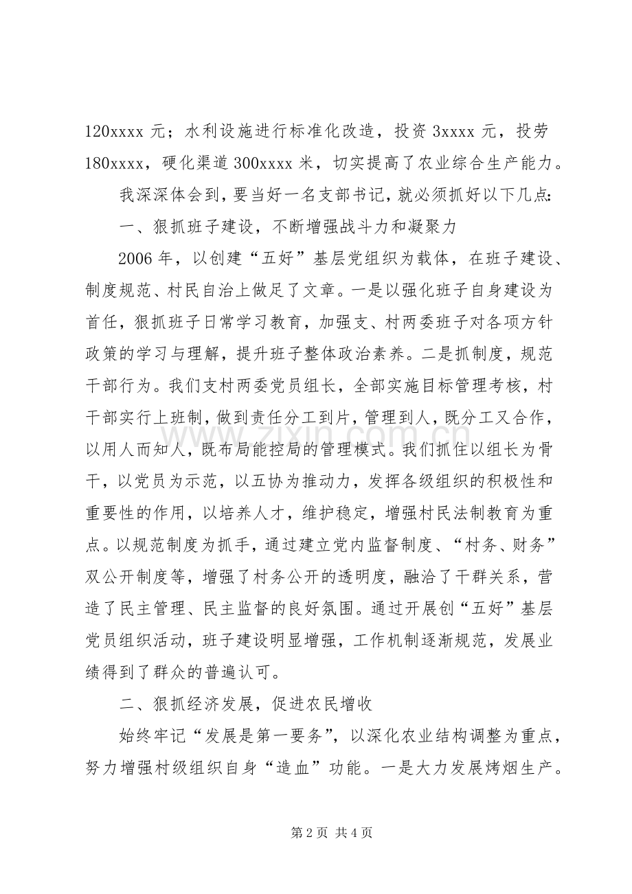 村支部书记述职报告述职报告.docx_第2页