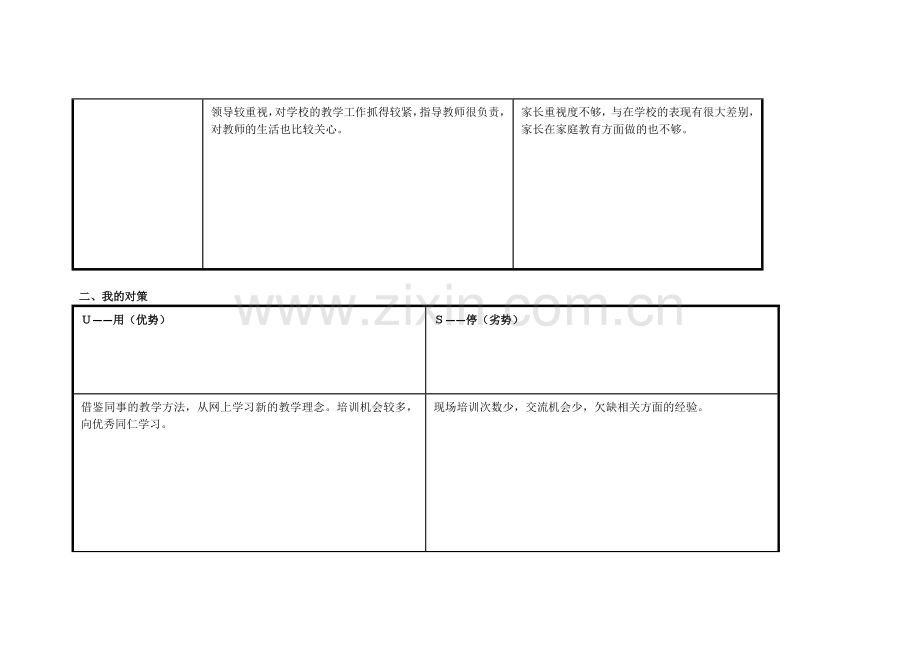 王加强个人自我诊断SWOT分析表.doc_第2页