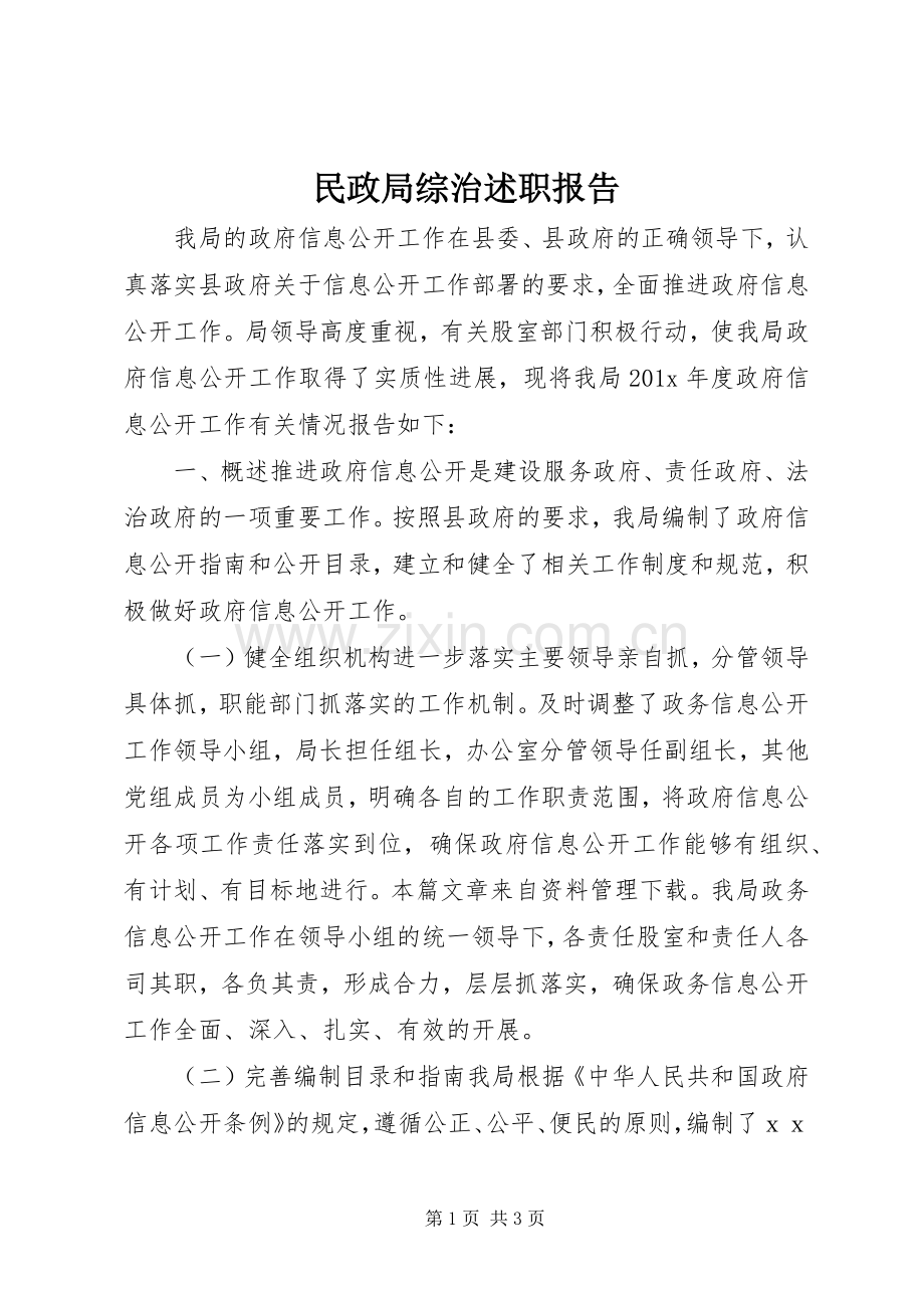 民政局综治述职报告.docx_第1页