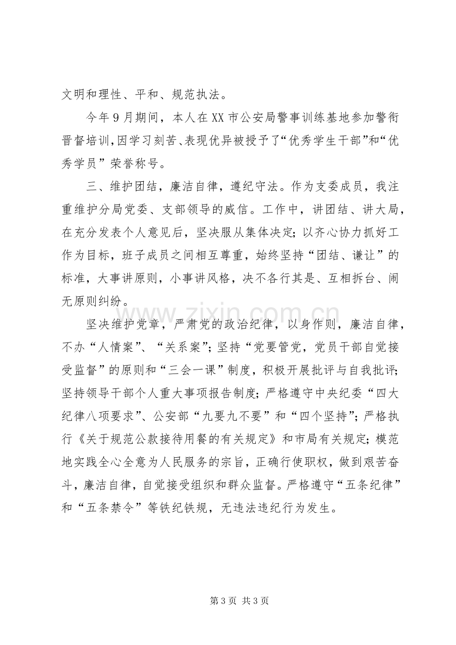 XX年度干警述职述廉报告.docx_第3页