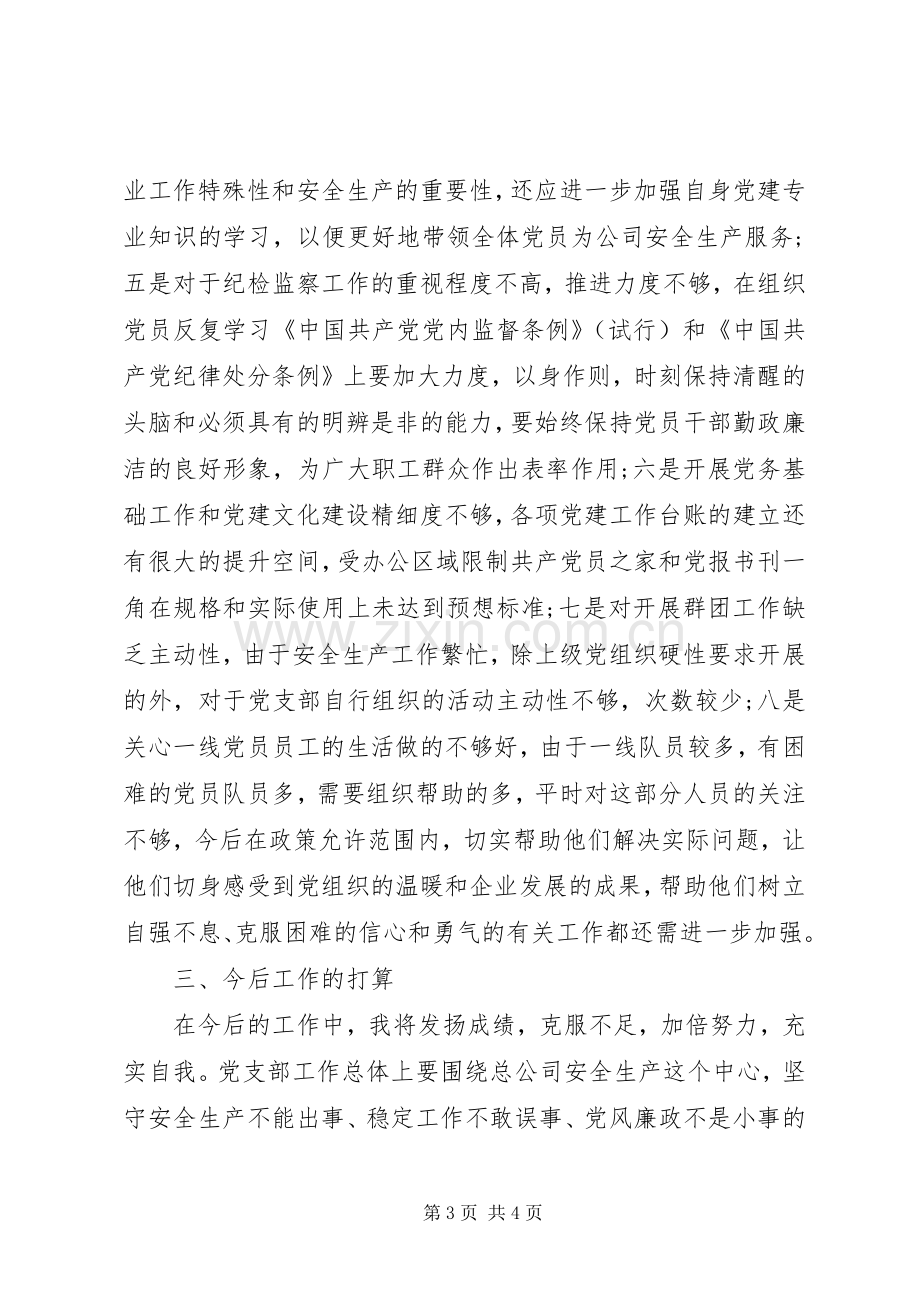 XX年公司党支部书记述职报告.docx_第3页