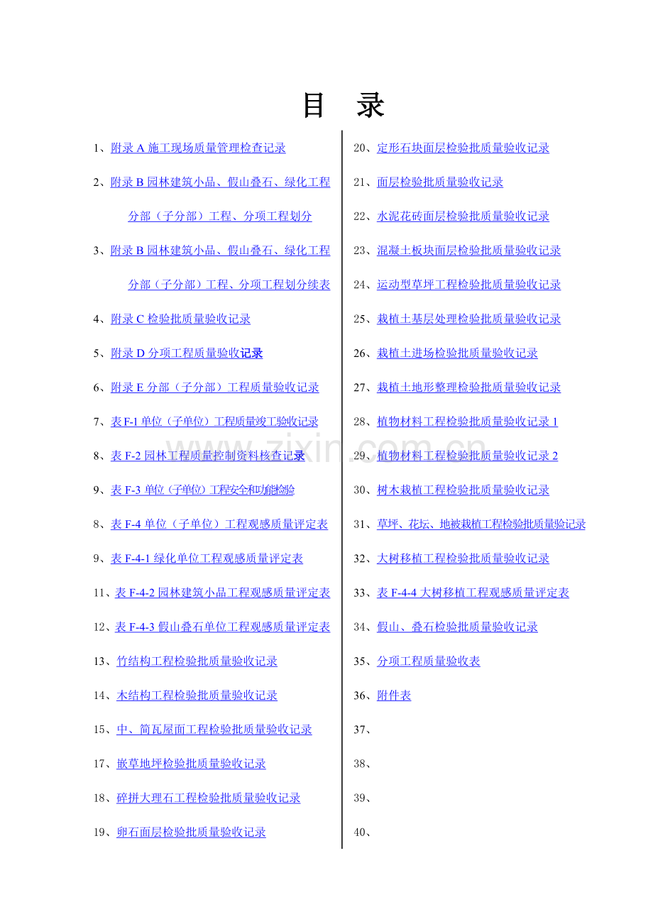园林绿化工程验收标准(试行)检验批表格.docx_第1页