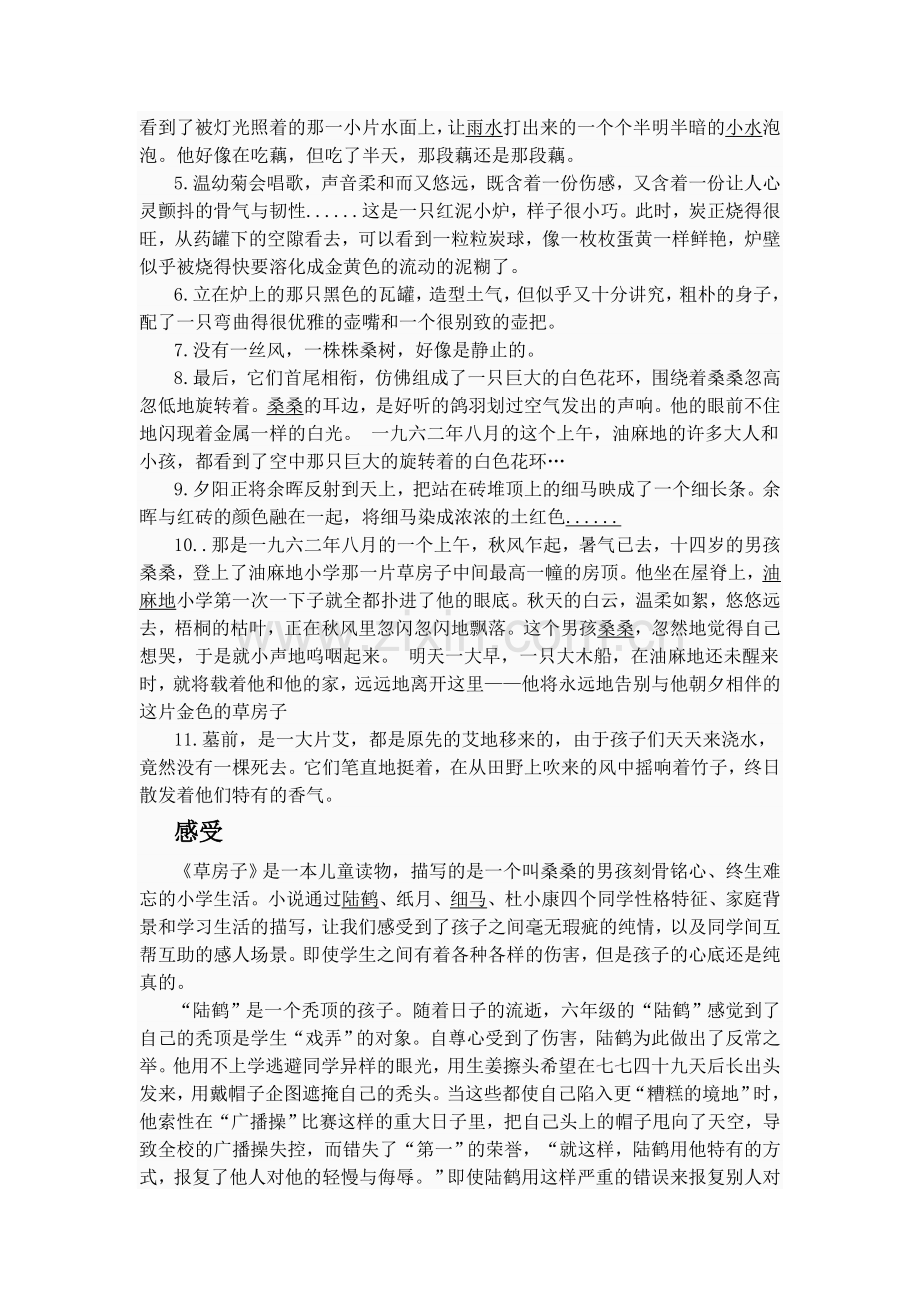 (完整)草房子读书笔记.doc_第2页