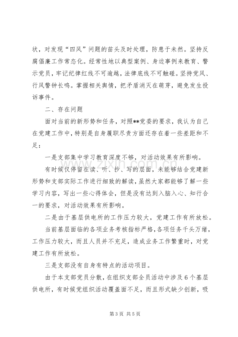 201X年度党支部书记抓党建述职报告.docx_第3页