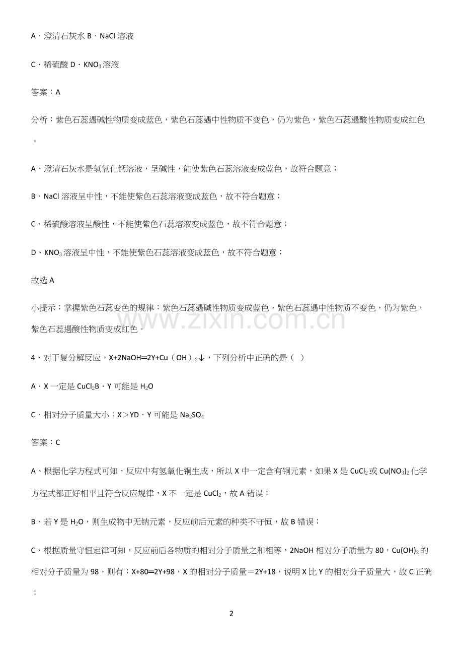 通用版初中化学九年级化学下册第十一单元盐化肥知识点梳理.docx_第2页