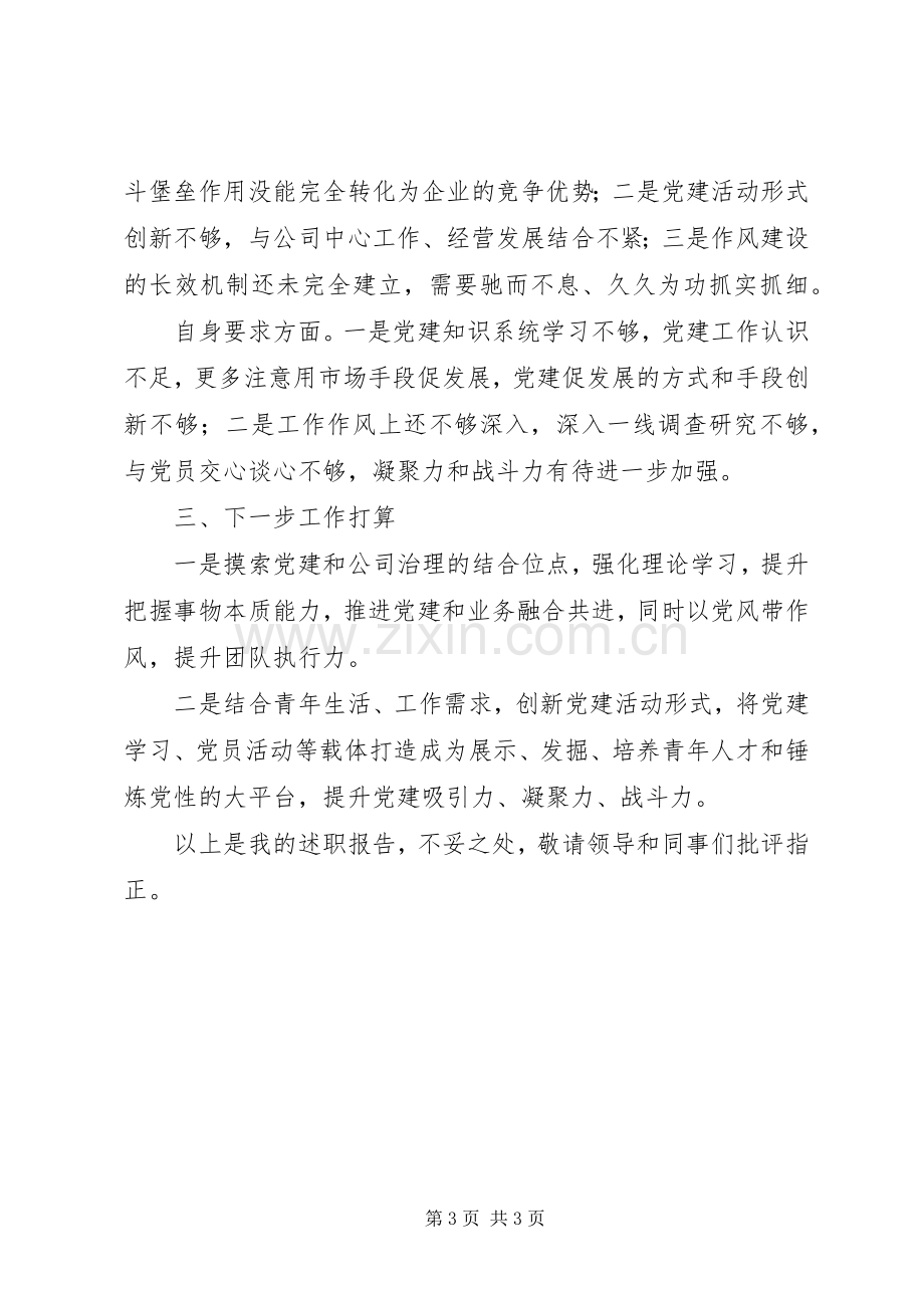 国企党支部书记XX年度述职述廉报告.docx_第3页