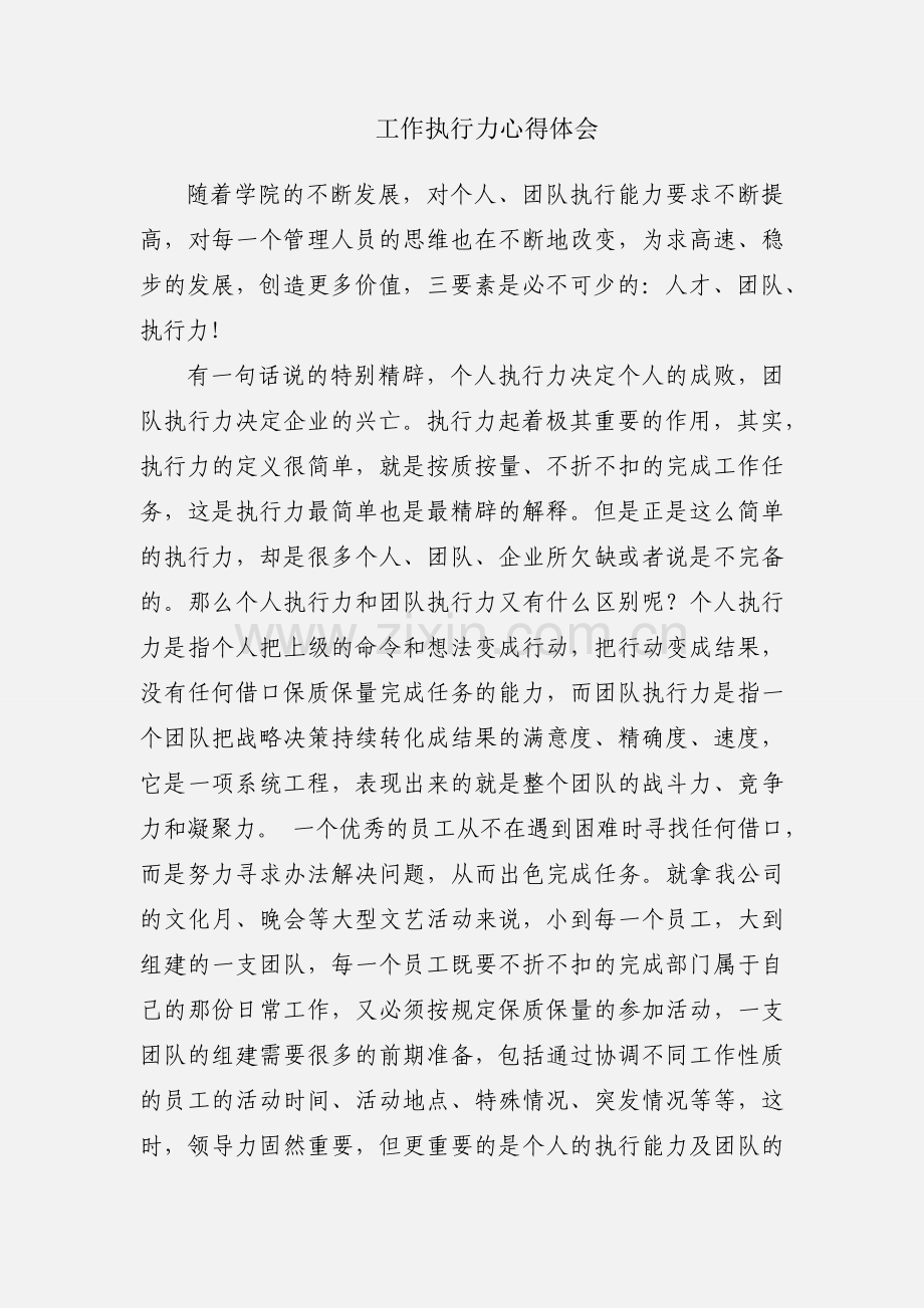 工作执行力心得体会.docx_第1页