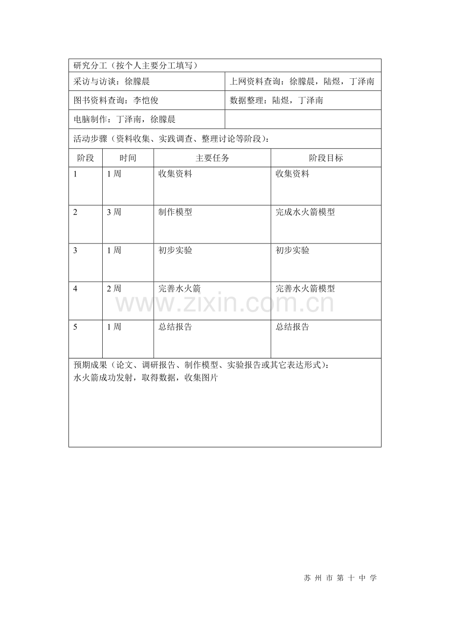 苏州十中2005级高一研究性学习课题开题报告200510.doc_第2页