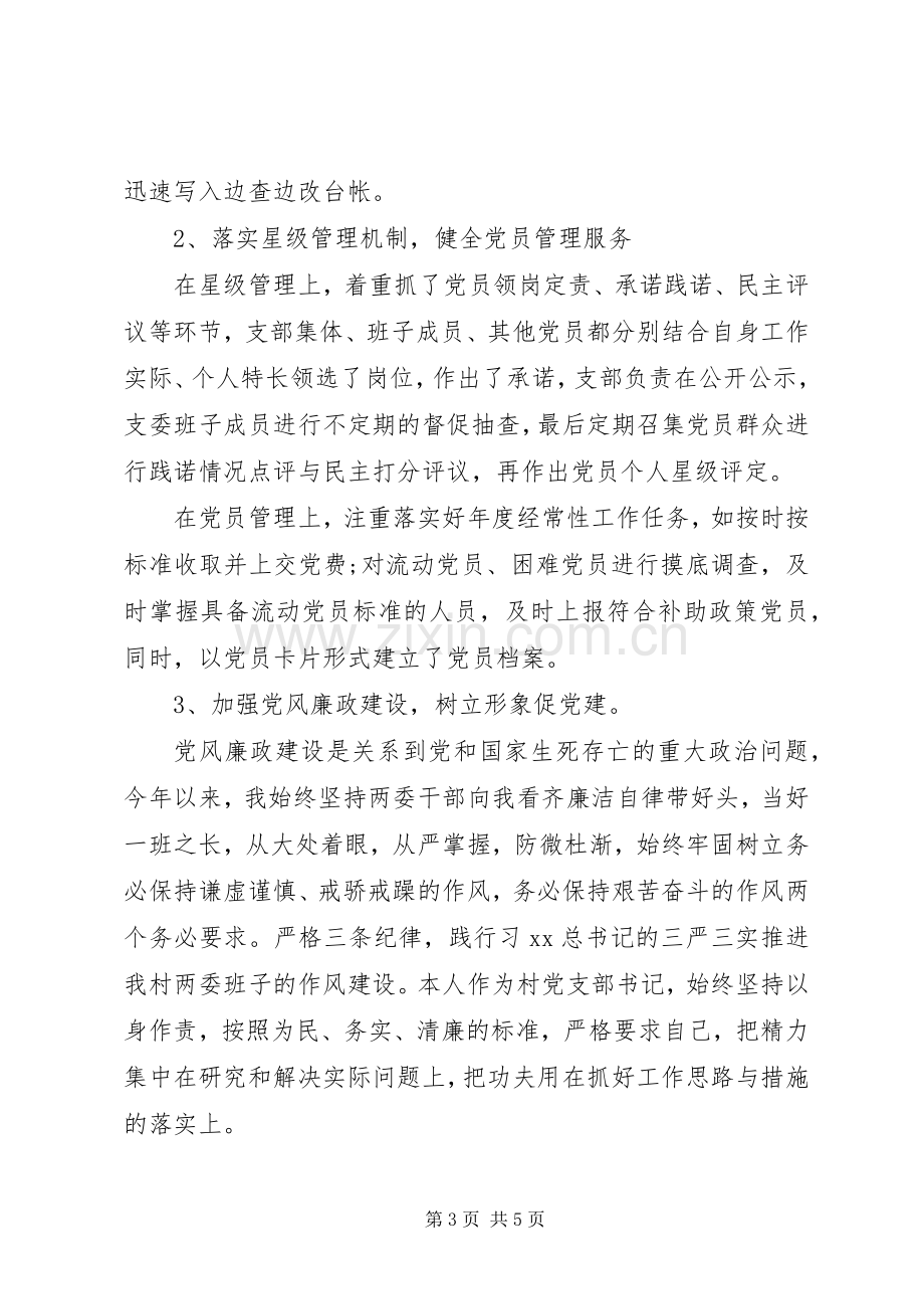 村党支部书记XX年上半年述职报告范文.docx_第3页