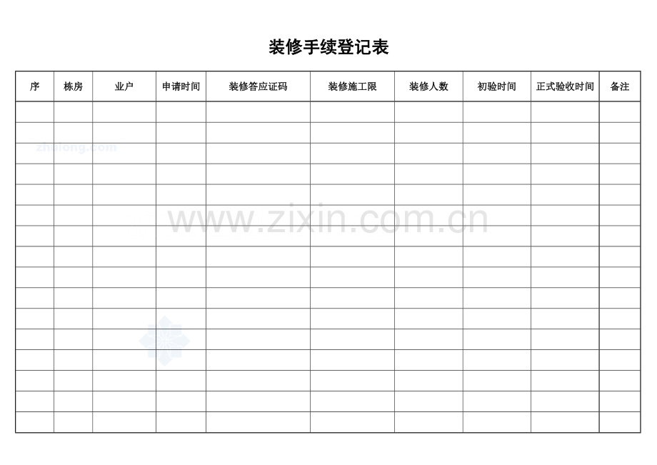 办理装修手续登记表_secret.doc_第1页