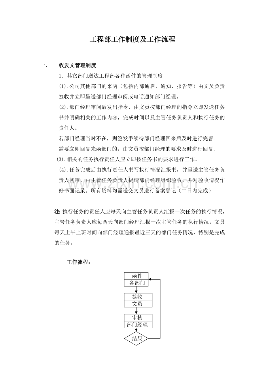 工程部工作制度及工作流程.docx_第1页