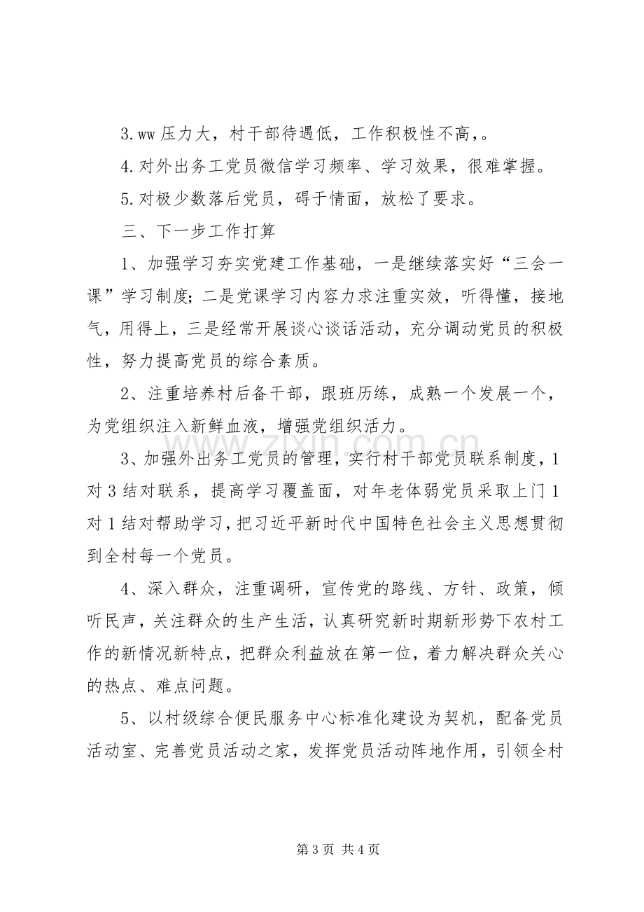 XX年度村党支部抓党建工作述职报告.docx_第3页