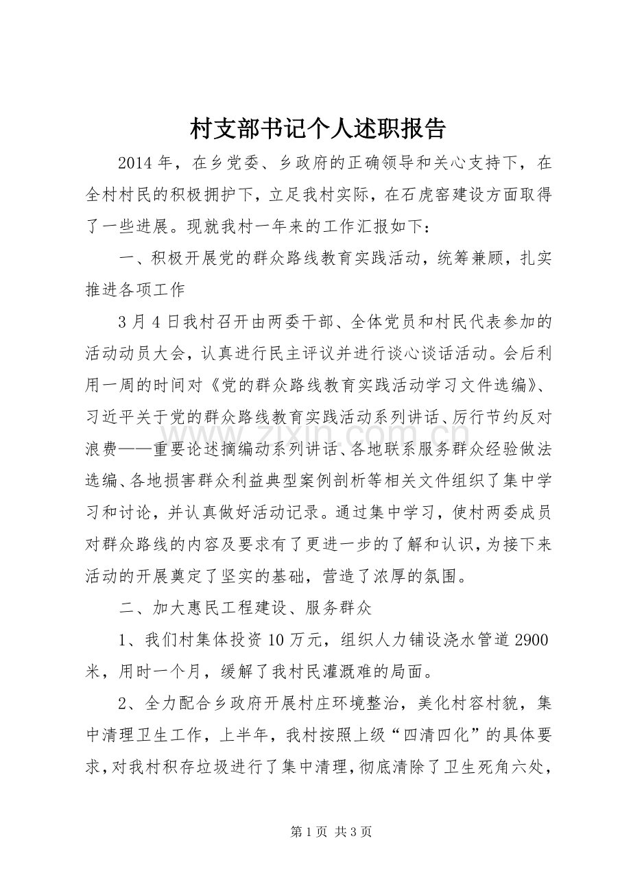 村支部书记个人述职报告.docx_第1页