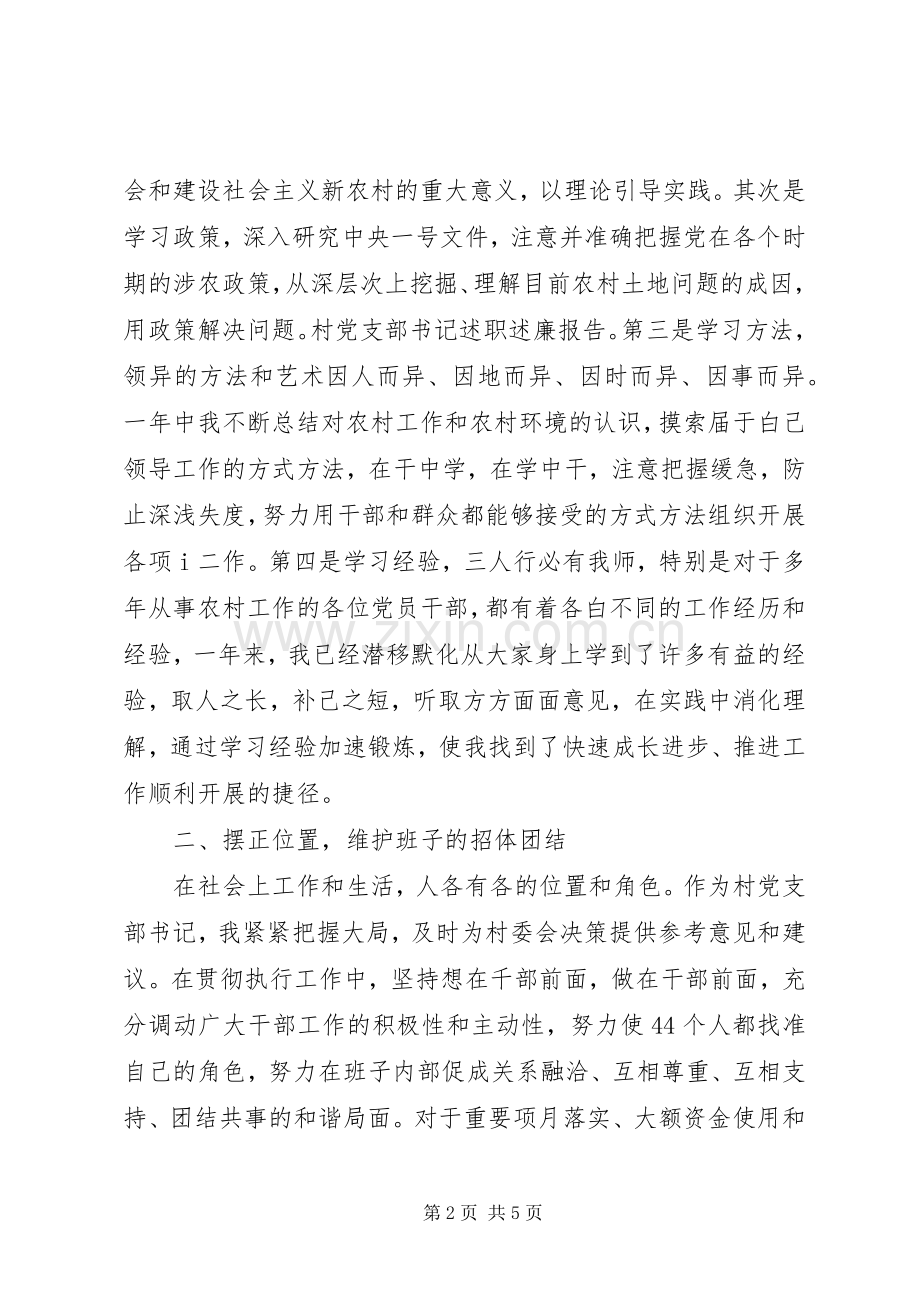 XX年村党支部书记年终个人述职述廉报告范文.docx_第2页