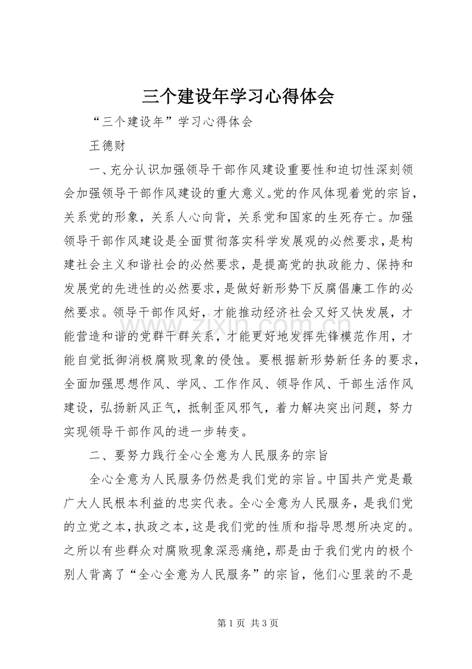 三个建设年学习心得体会.docx_第1页